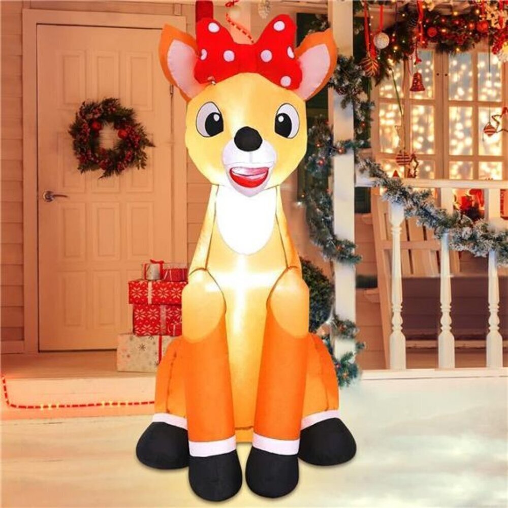 4ft Reindeer Inflatable Outdoor Christmas Yard Decoration